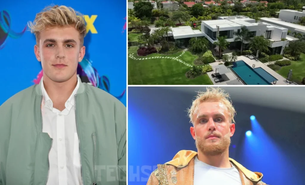 Jake Paul Georgia ranch aerial view showing large mansion, private lake, and vast forested acreage